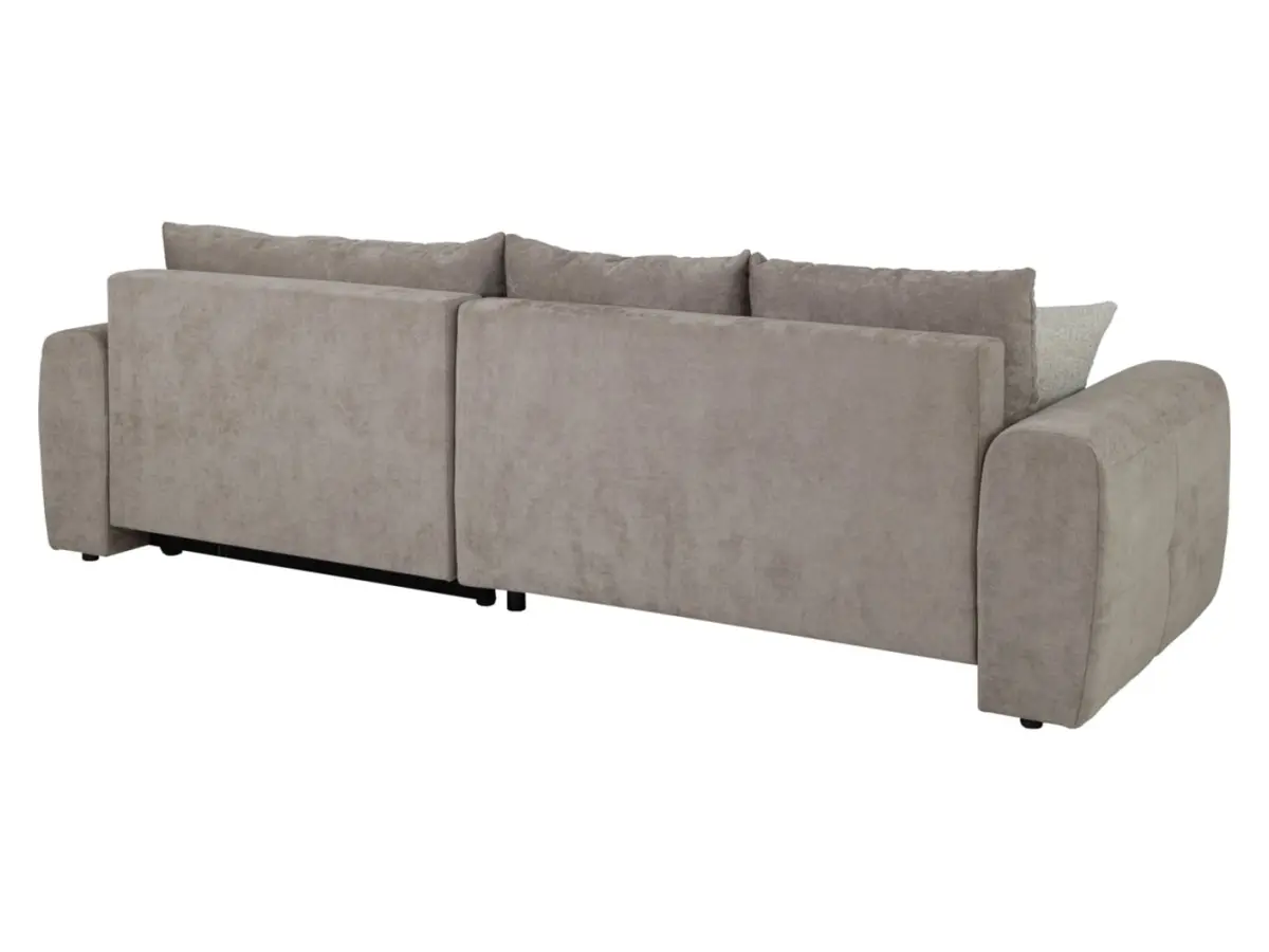 Sofá rinconera derecho Chill_Me convertible con arcón de chenilla marrón