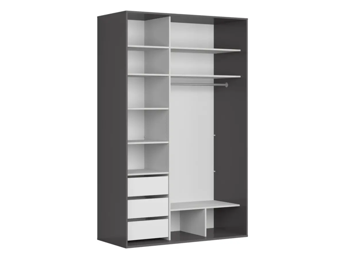 Armario corredero Flex 150 cm con espejo grafito