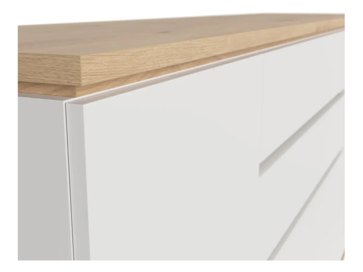 Cómoda Yamael 184 cm con 4 puertas y 2 cajones blanca