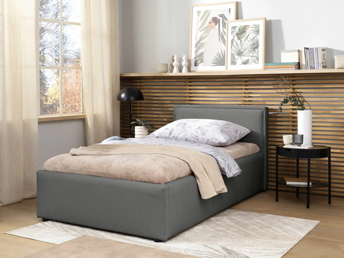 Cama tapizada Nedin 90x200 gris