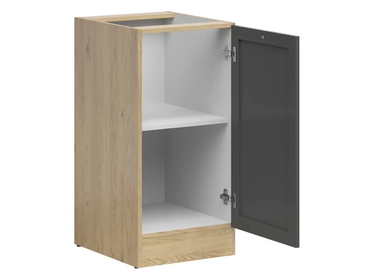 Mueble bajo de cocina Junona Line 40 cm derecho con puerta roble bernstein/grafito
