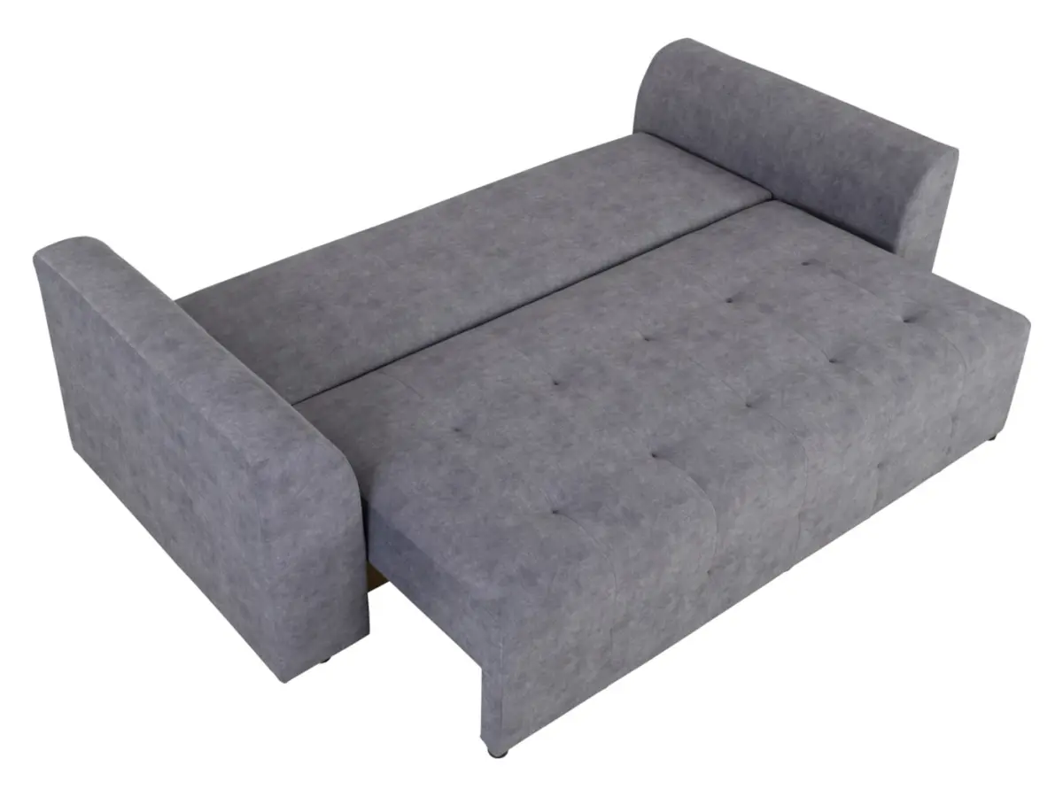 Sofá de tres plazas Royal IV convertible con arcón gris oscuro
