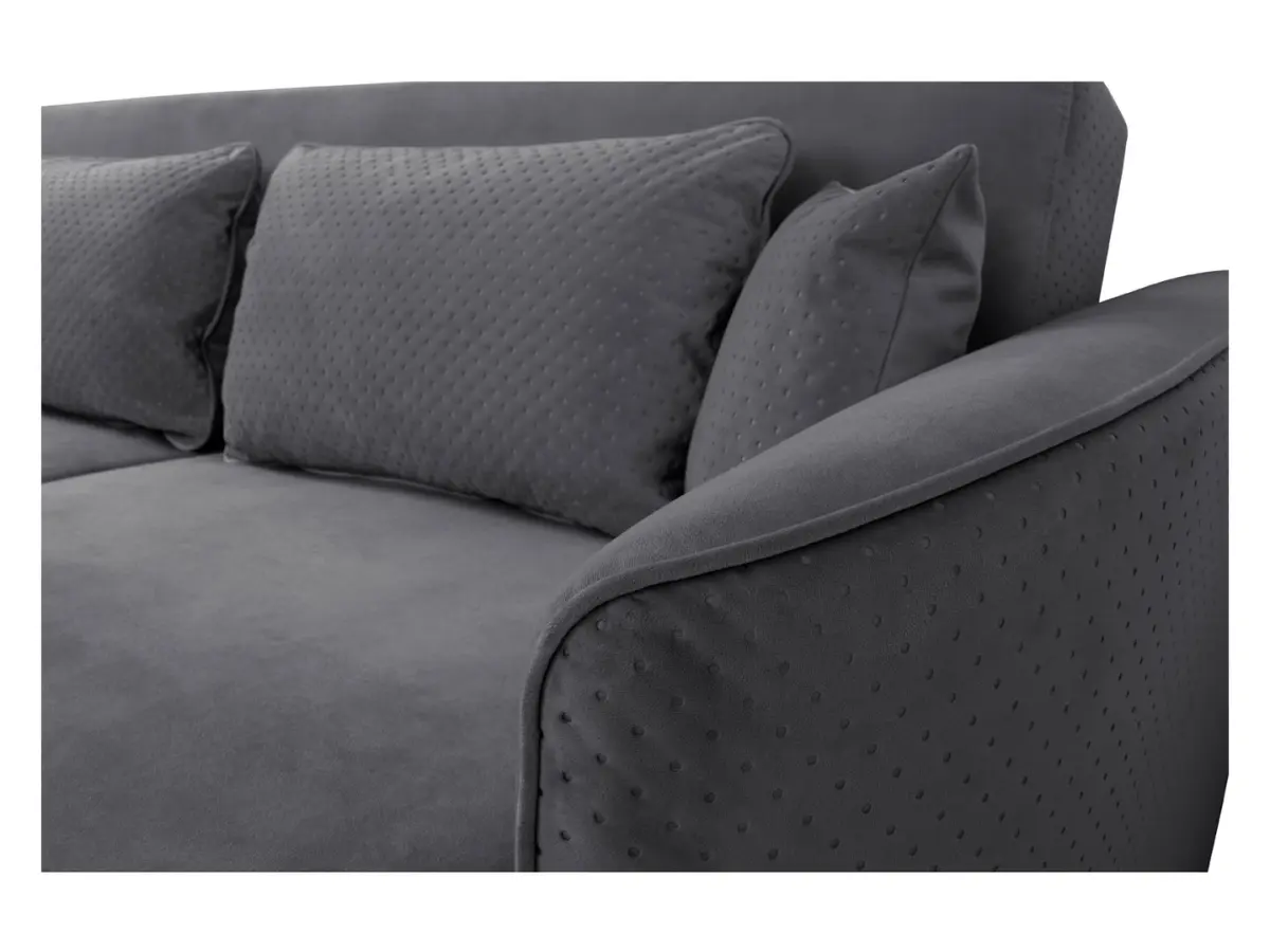 Sofá cama de tres plazas Akaro plegable con contenedor, terciopelo gris