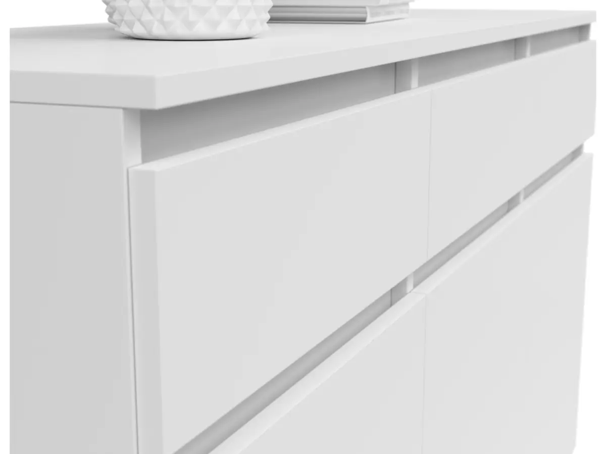 Cómoda Saturn 135 cm con 3 puertas y 3 cajones blanca