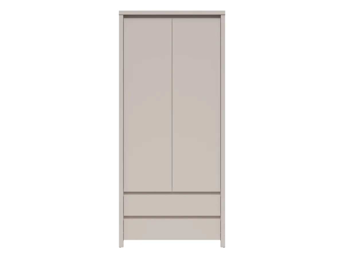 Armario de dos puertas Kaspian 90 cm con 2 cajones cachemira