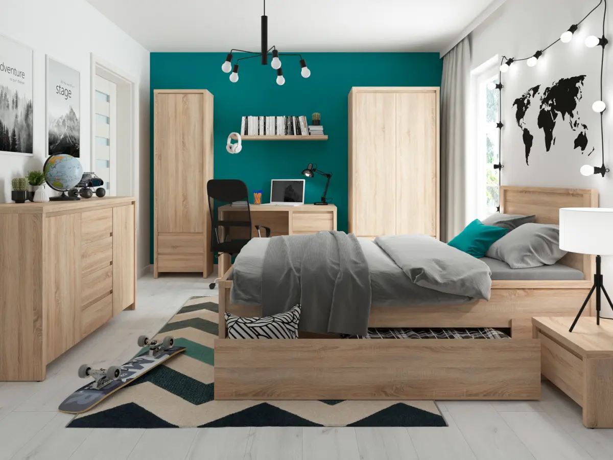 Cama Kaspian T 160x200 roble sonoma