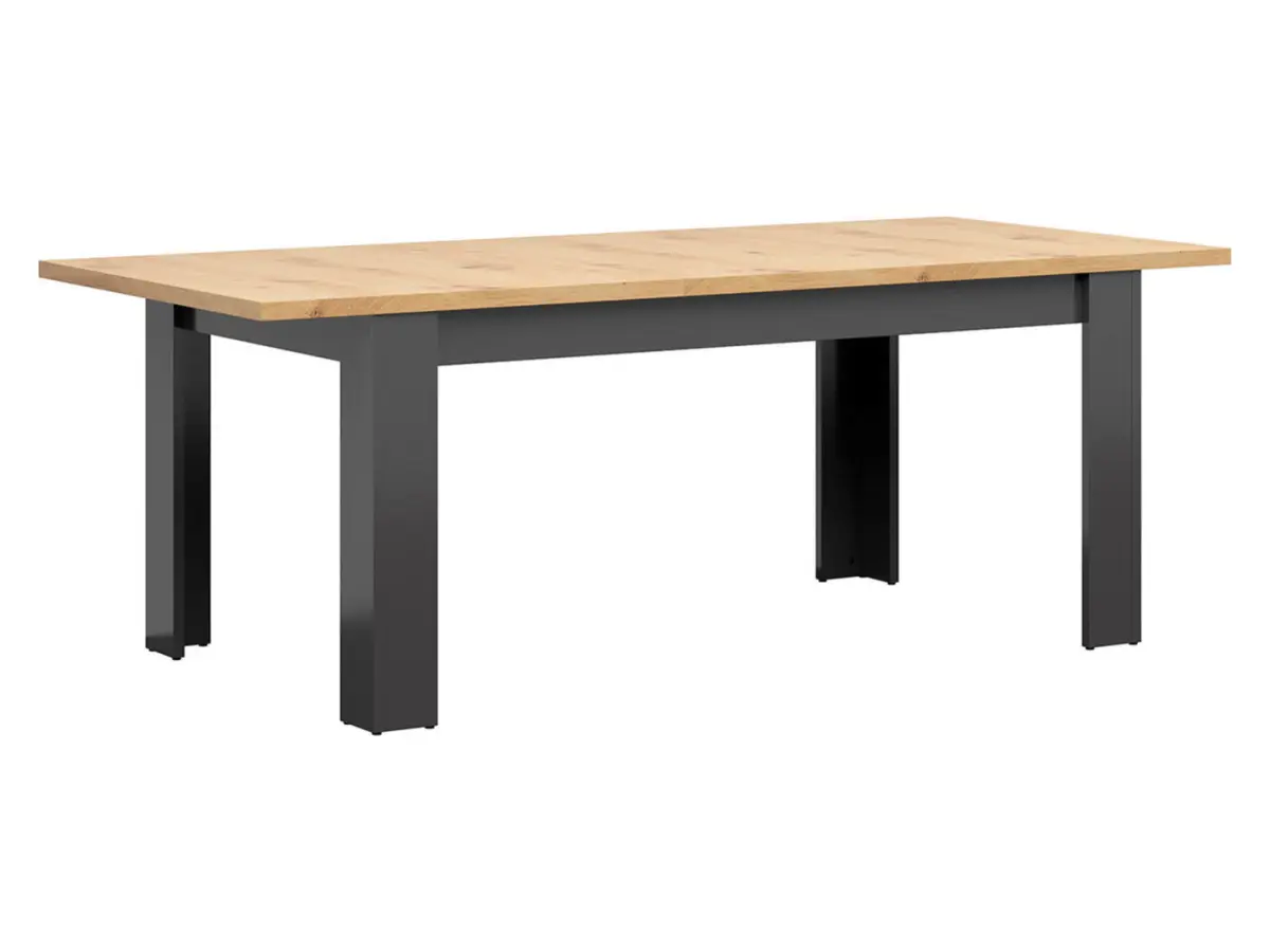 Mesa extensible Hesen 160/200x90 roble artisan/grafito
