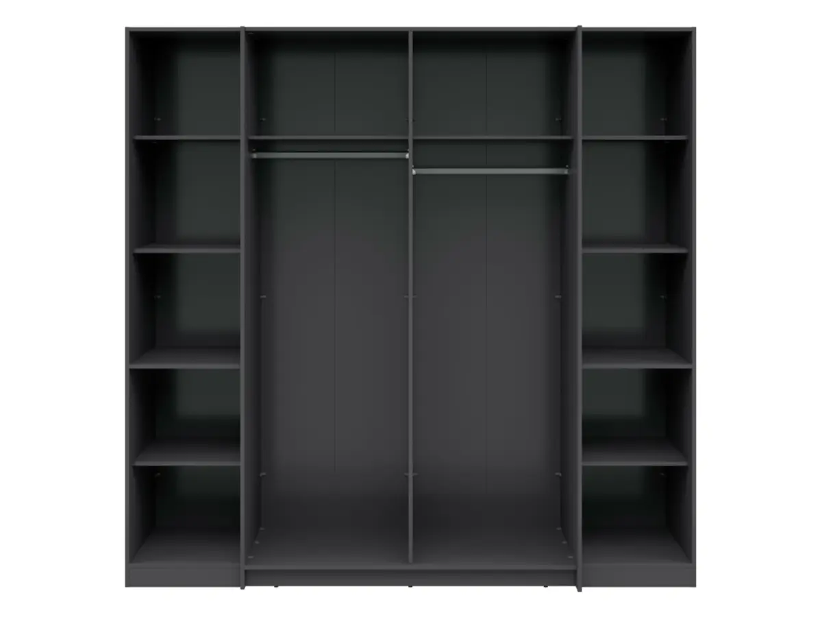 Armario de puertas correderas Fabio 215 cm grafito/roble artisan