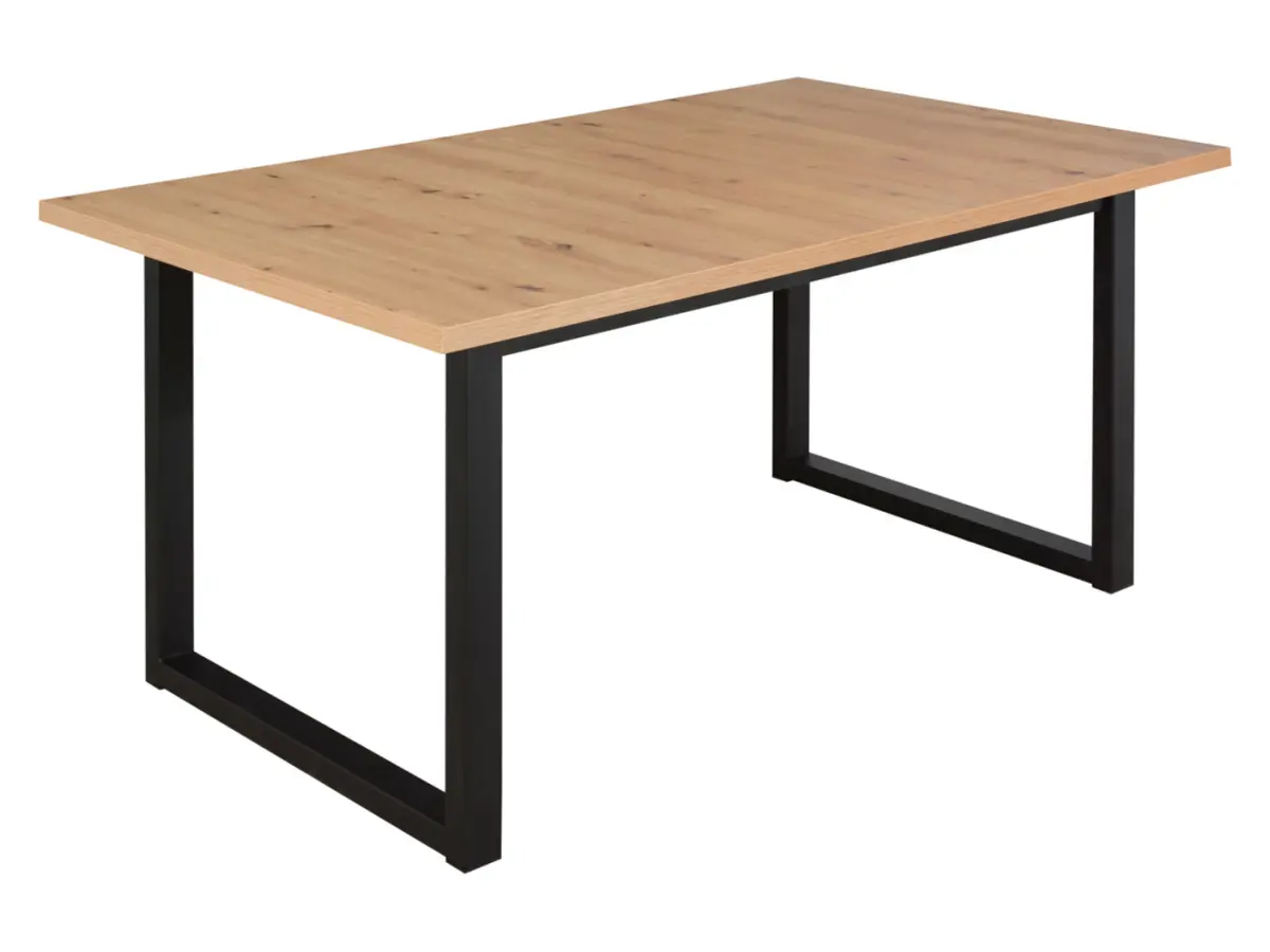 Mesa extensible rectangular Lankin 140-180/80 roble artisan/negro