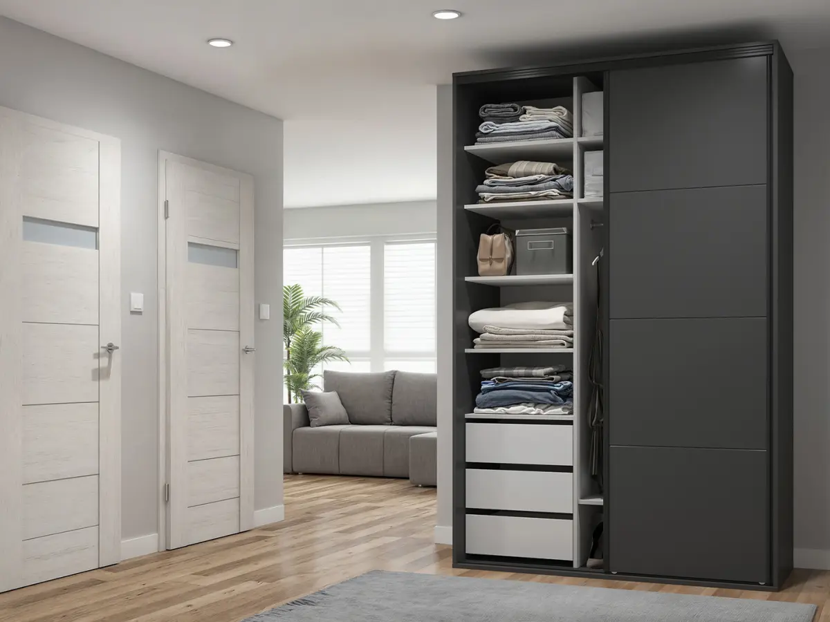 Armario de puertas correderas Flex 150 cm grafito