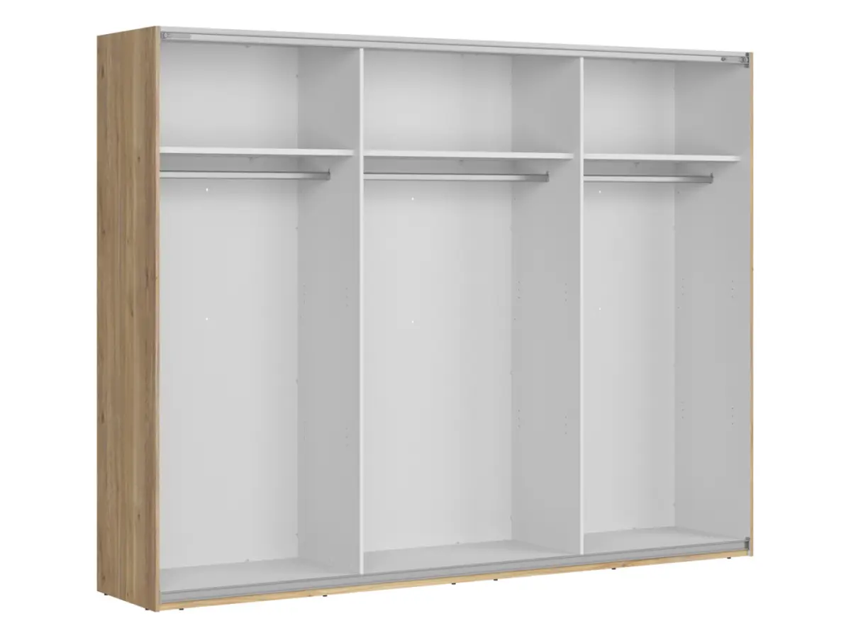 Armario de puertas correderas Glamour 270 cm cachemira/roble mauvella