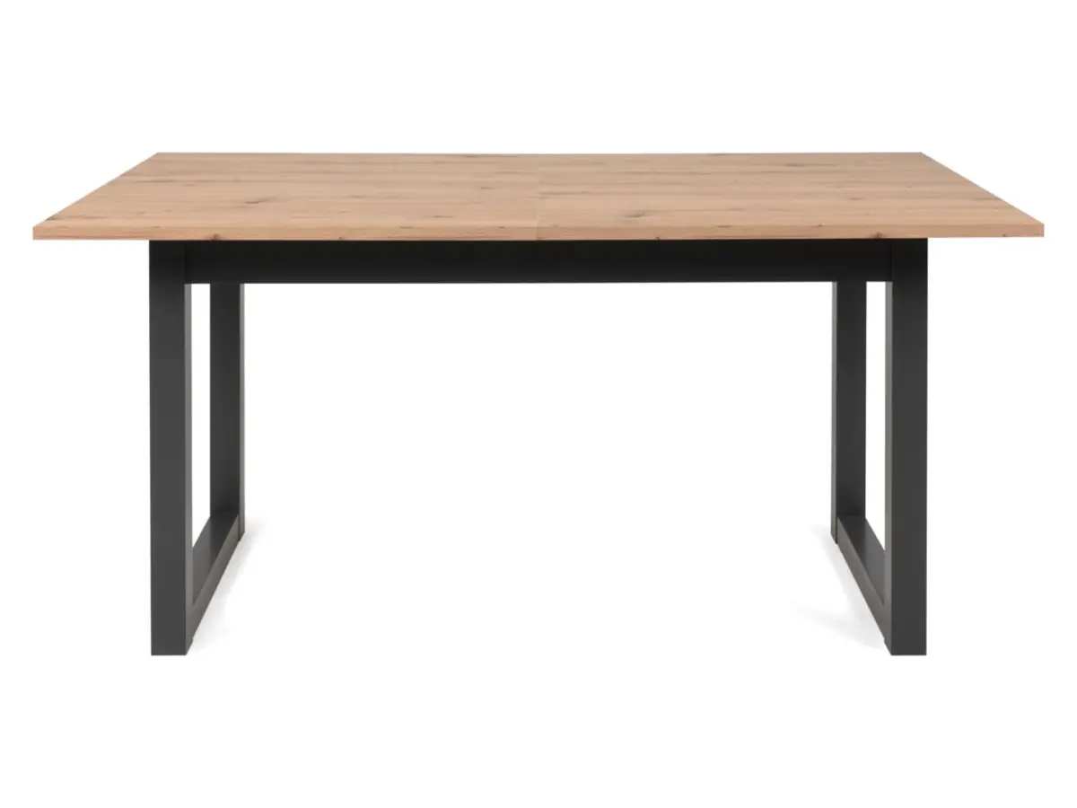 Mesa extensible rectangular Denver 160-200/90/75 roble artisan/negro