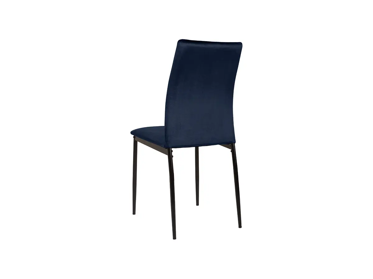 Silla tapizada Weyer de terciopelo azul marino