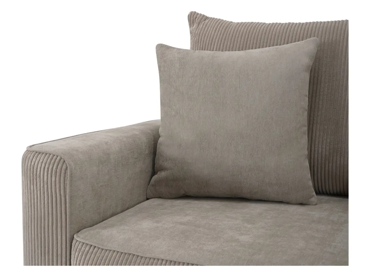 Sofá de tres plazas Larisa 2 convertible con arcón, chenilla beige