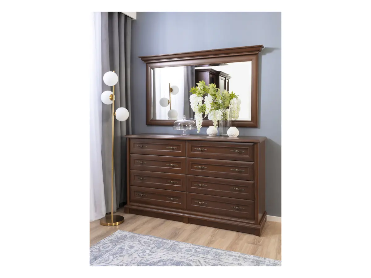 Komoda Kent 154 cm z 8 szufladami kasztan