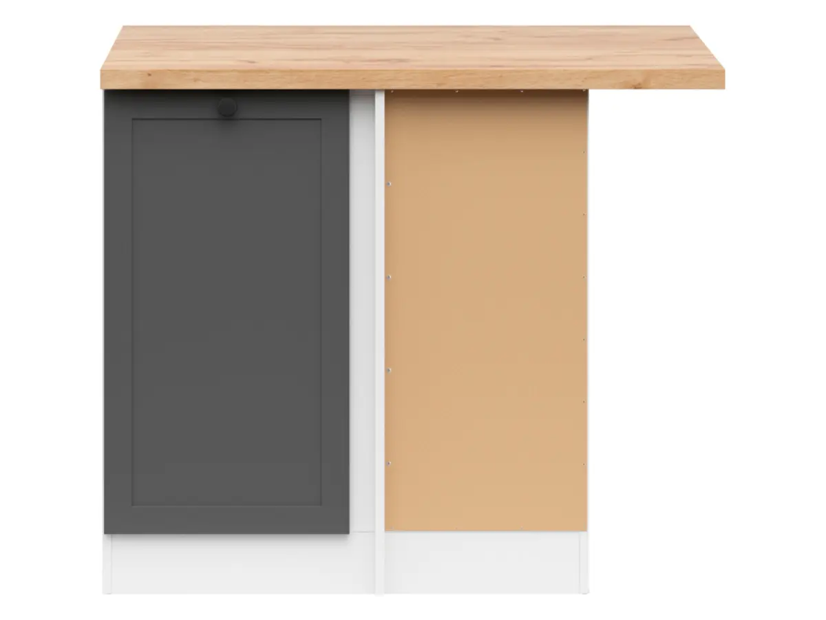 Armario bajo de cocina de rincón Junona Line derecho grafito con encimera ocupa rincón 100x60 cm