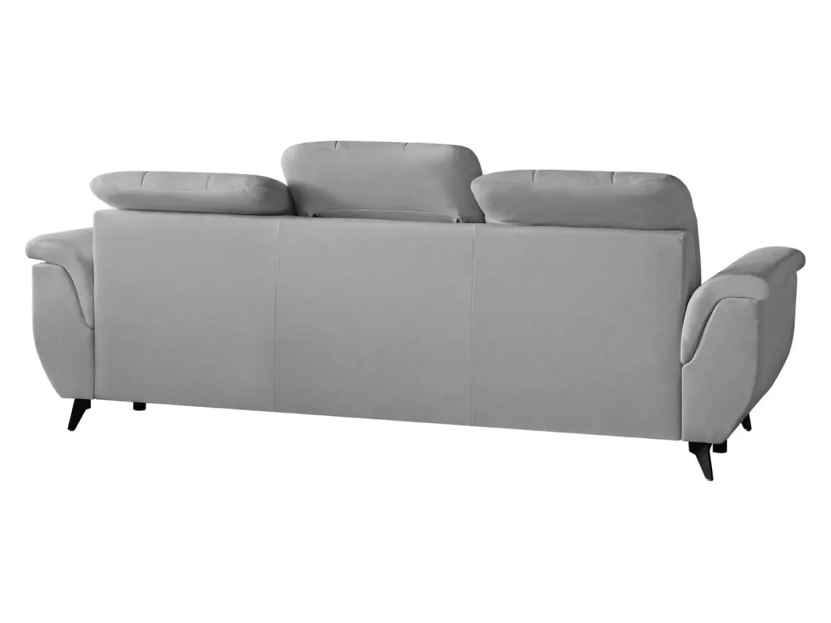 Sofá de tres plazas Doria convertible de terciopelo gris