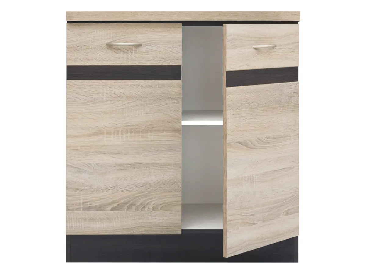 Mueble de cocina bajo Junona Line 80 cm de dos puertas roble sonoma con encimera