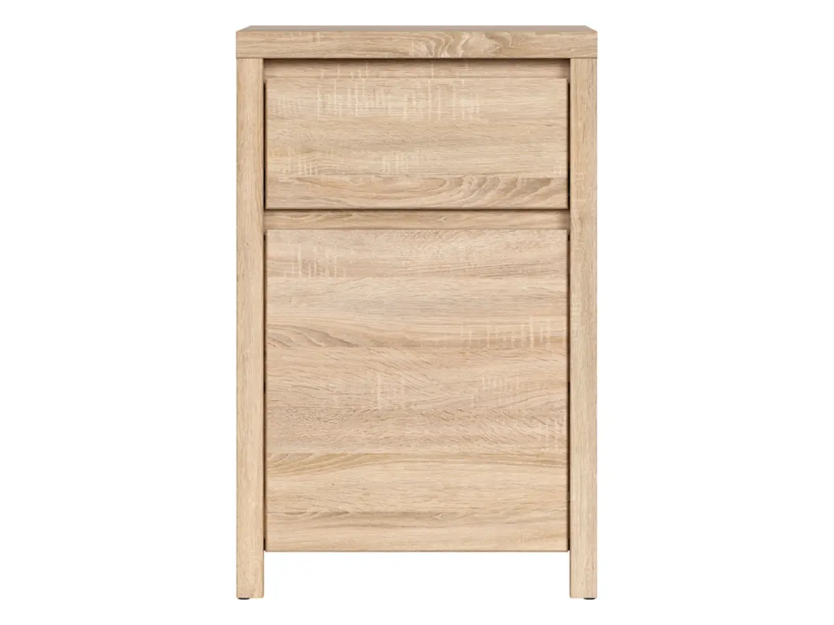 Cómoda Kaspian 49 cm con puerta y cajón roble sonoma