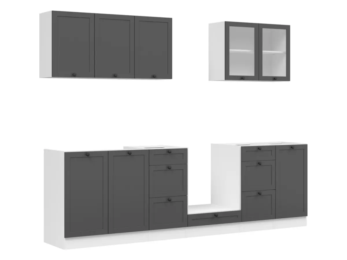 Conjunto de cocina Junona Line 260 cm grafito