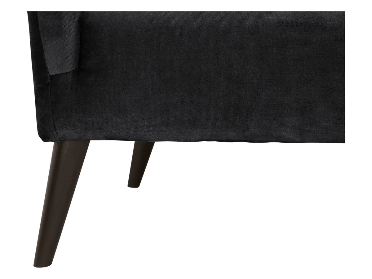 Sillón orejero Casey de terciopelo negro