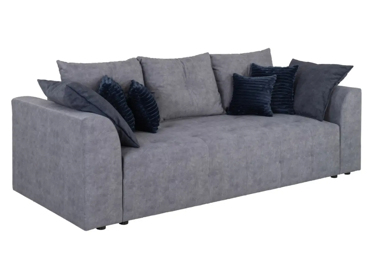 Sofá de tres plazas Royal IV convertible con arcón gris oscuro