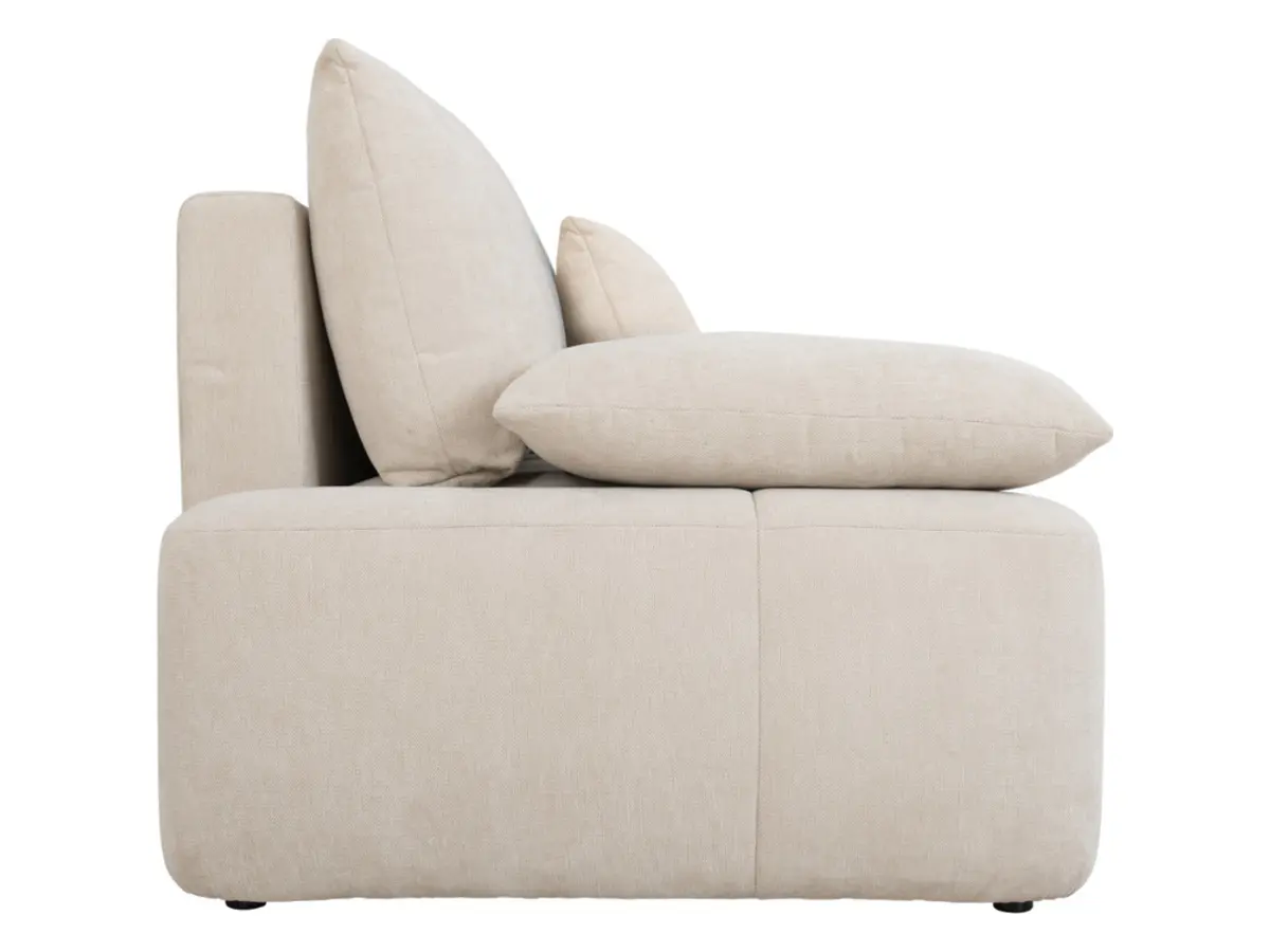 Sofá de tres plazas Hello convertible con arcón beige claro