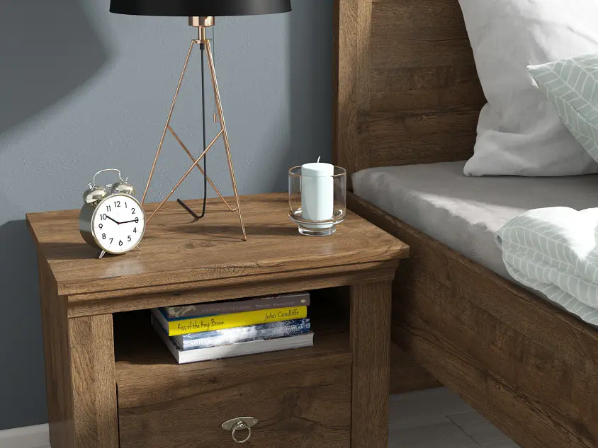 Mesita de noche Patras 58 cm con cajón roble april