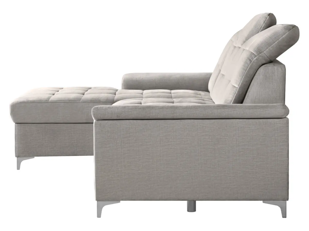 Sofá rinconero izquierdo Ariado convertible con contenedor de terciopelo beige