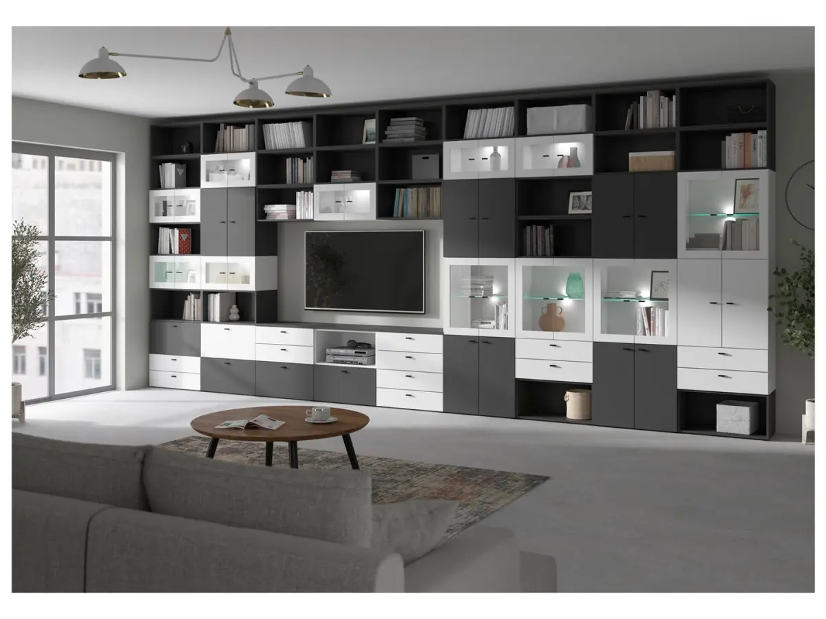 Vitrina System 64 de 2 puertas blanca