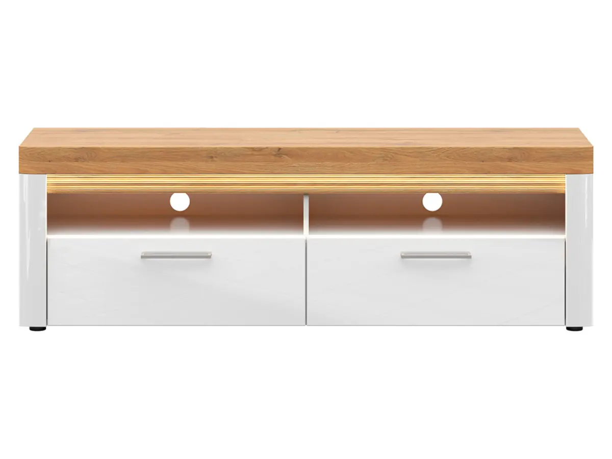 Mueble RTV Horton 166 cm con 2 cajones blanco/roble dorado grandson