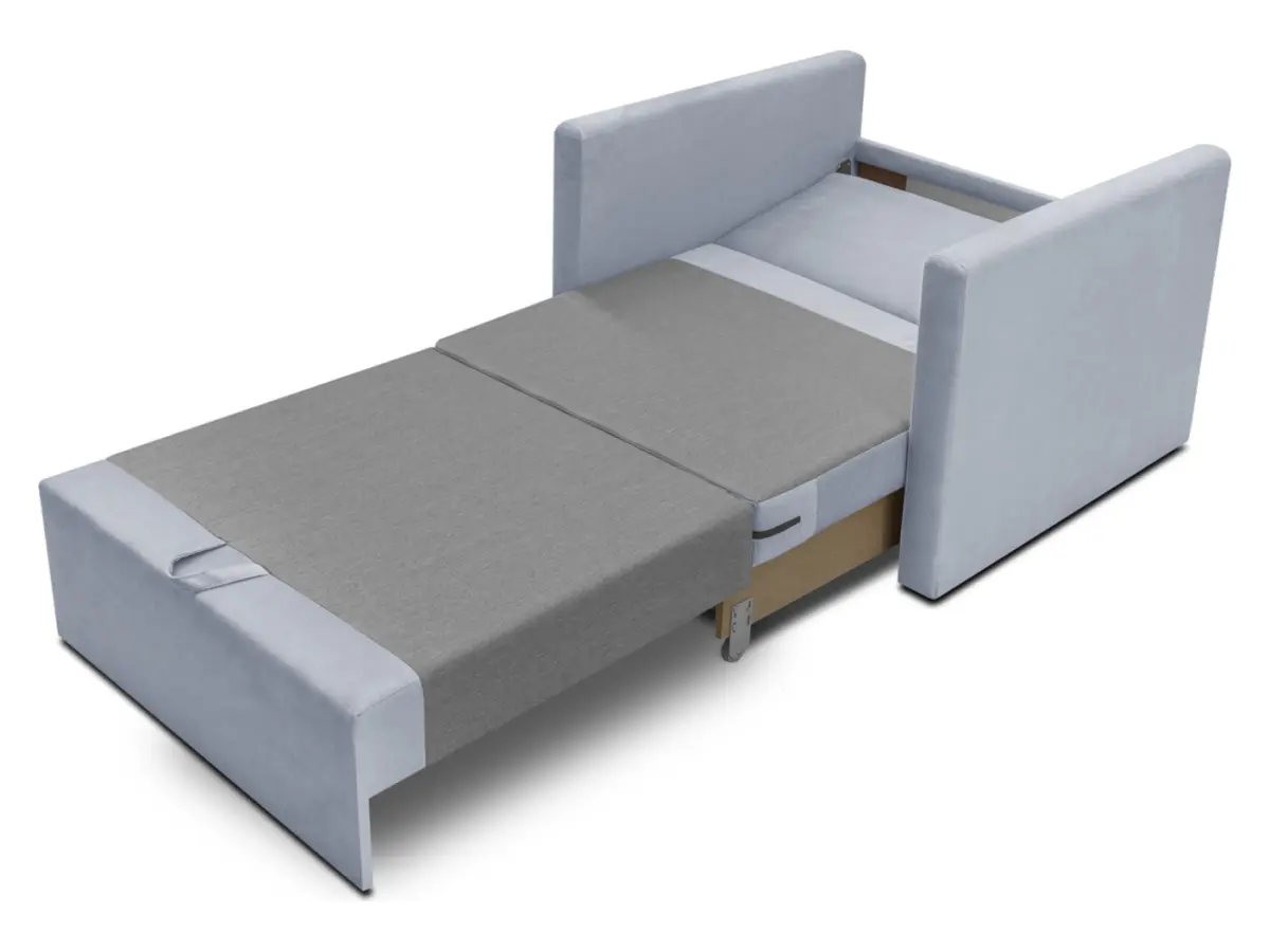 Sofá cama individual Bunio con arcón gris