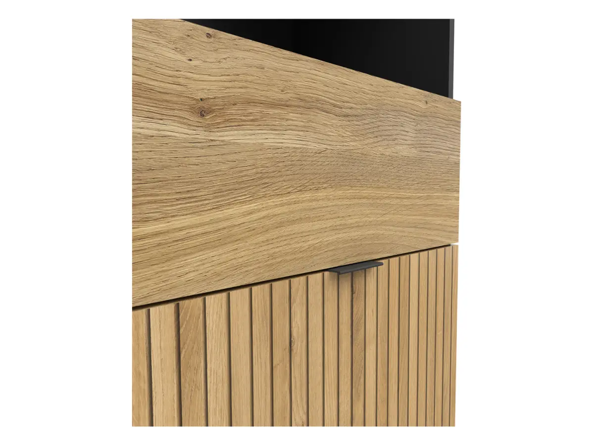 Estantería Luen 57 cm con puertas y cajón roble tegola/roble mauvella