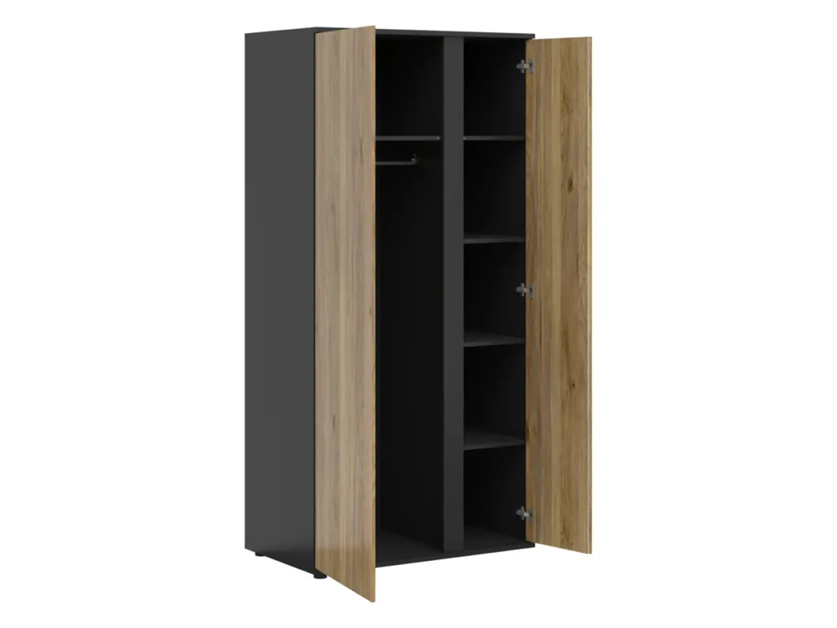 Armario de dos puertas Luen 95 cm roble tegola/roble mauvella