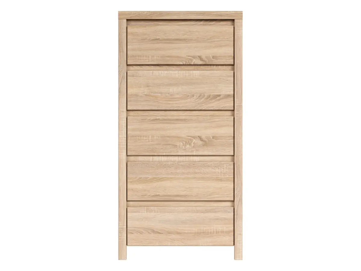 Cómoda Kaspian 56 cm con 5 cajones roble sonoma