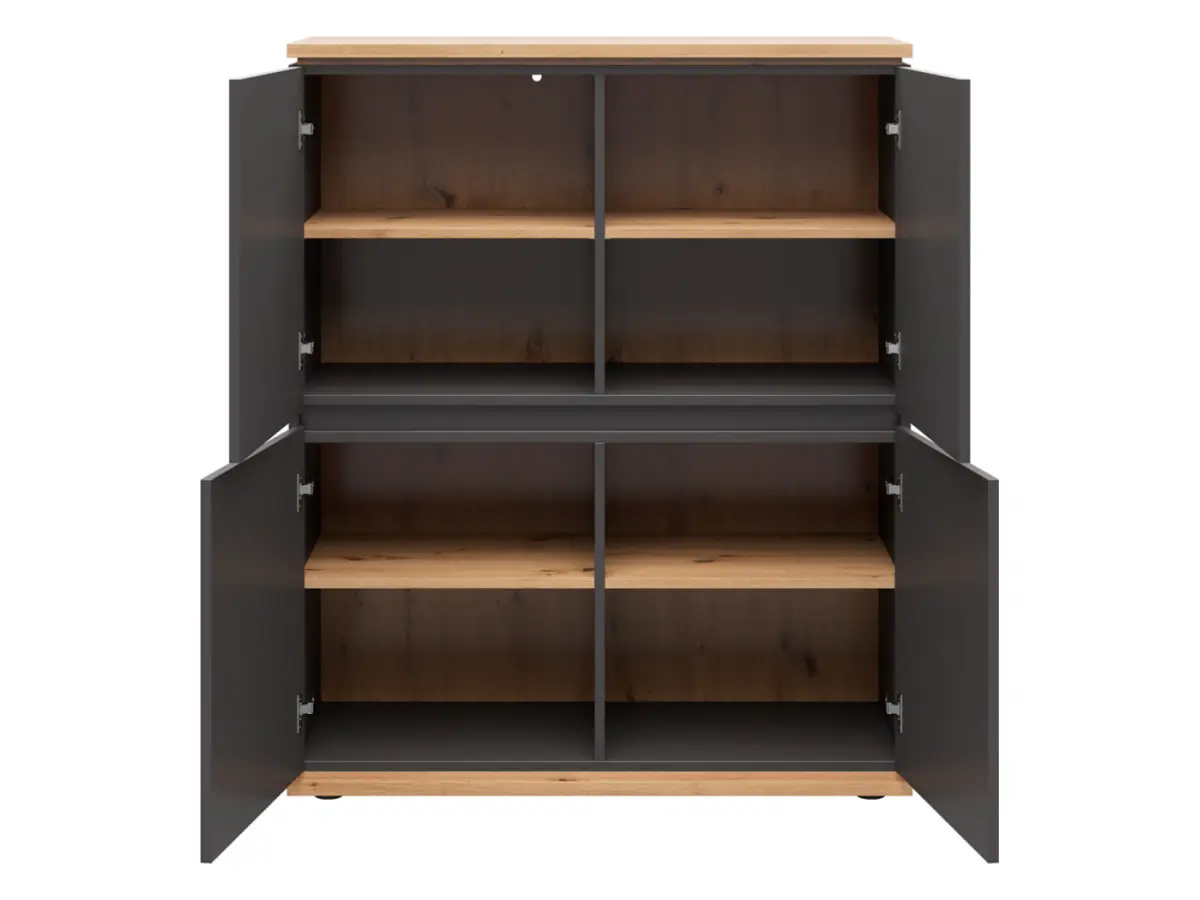 Armario Yamael 100 cm con 4 puertas grafito