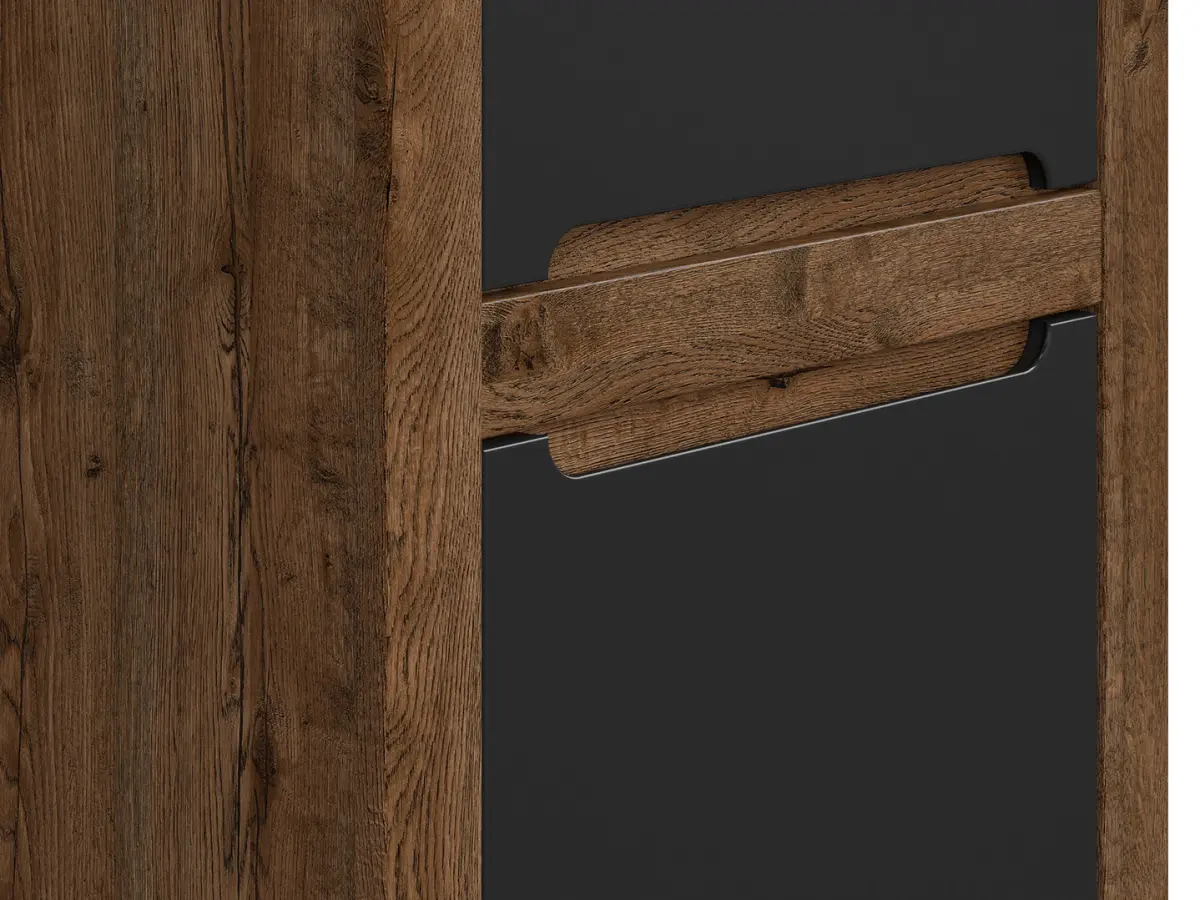 Estantería Ruso 69 cm con 2 puertas roble april/negro mate