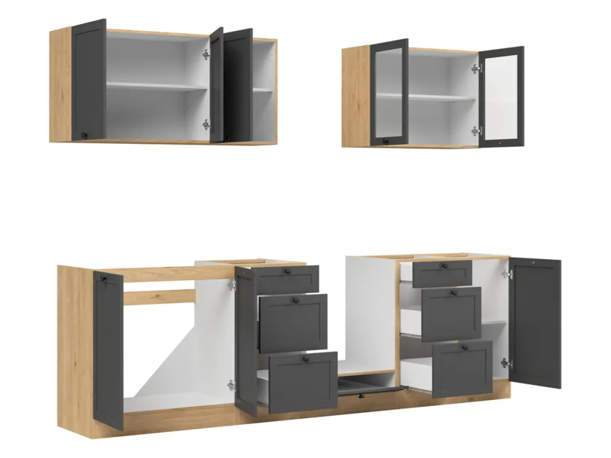 Conjunto de cocina Junona Line 260 cm grafito