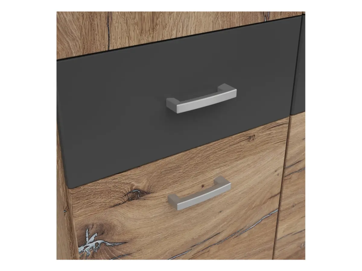 Armario de tres puertas Brando-3 136 cm con cajones roble flagstaff oscuro