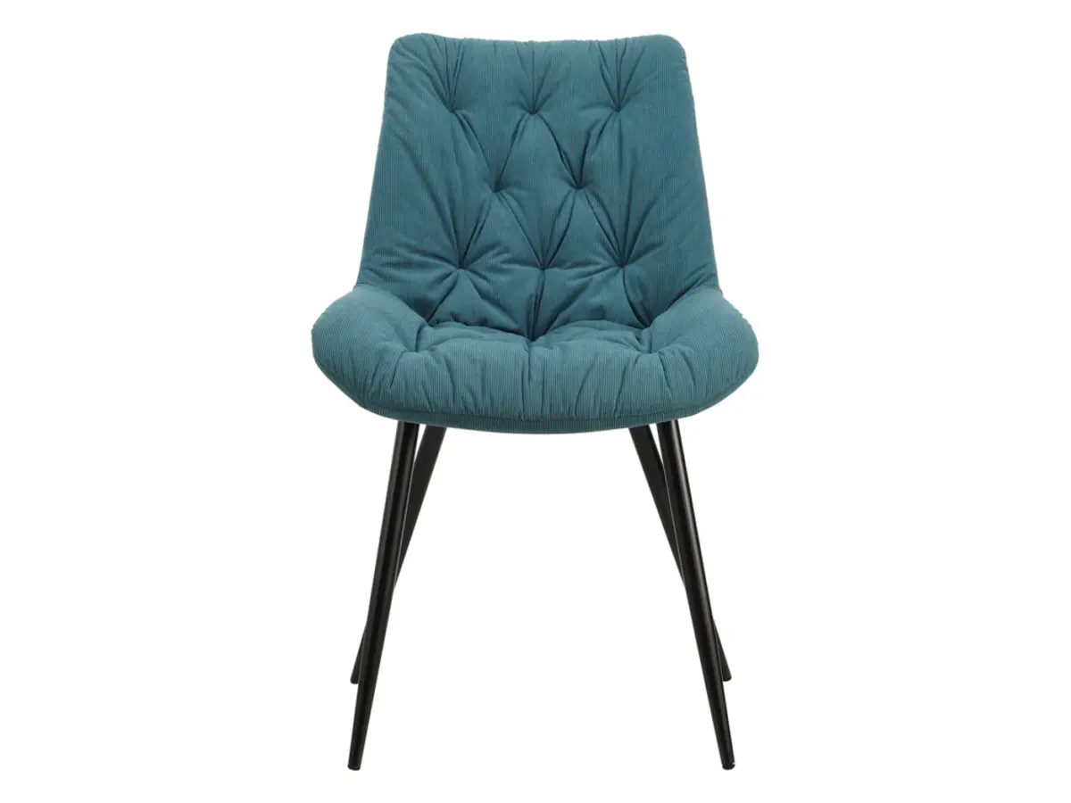 Silla tapizada Claudio de pana azul mar