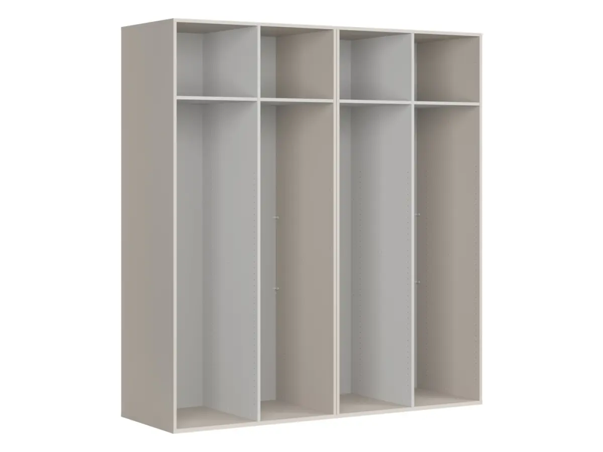 Armario de cuatro puertas Flex 200 cm con espejo cachemira