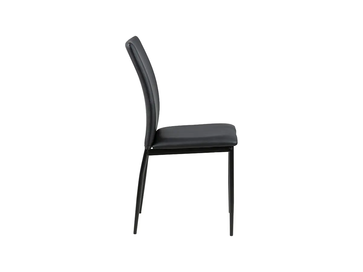 Silla tapizada Weyer ecopiel negra