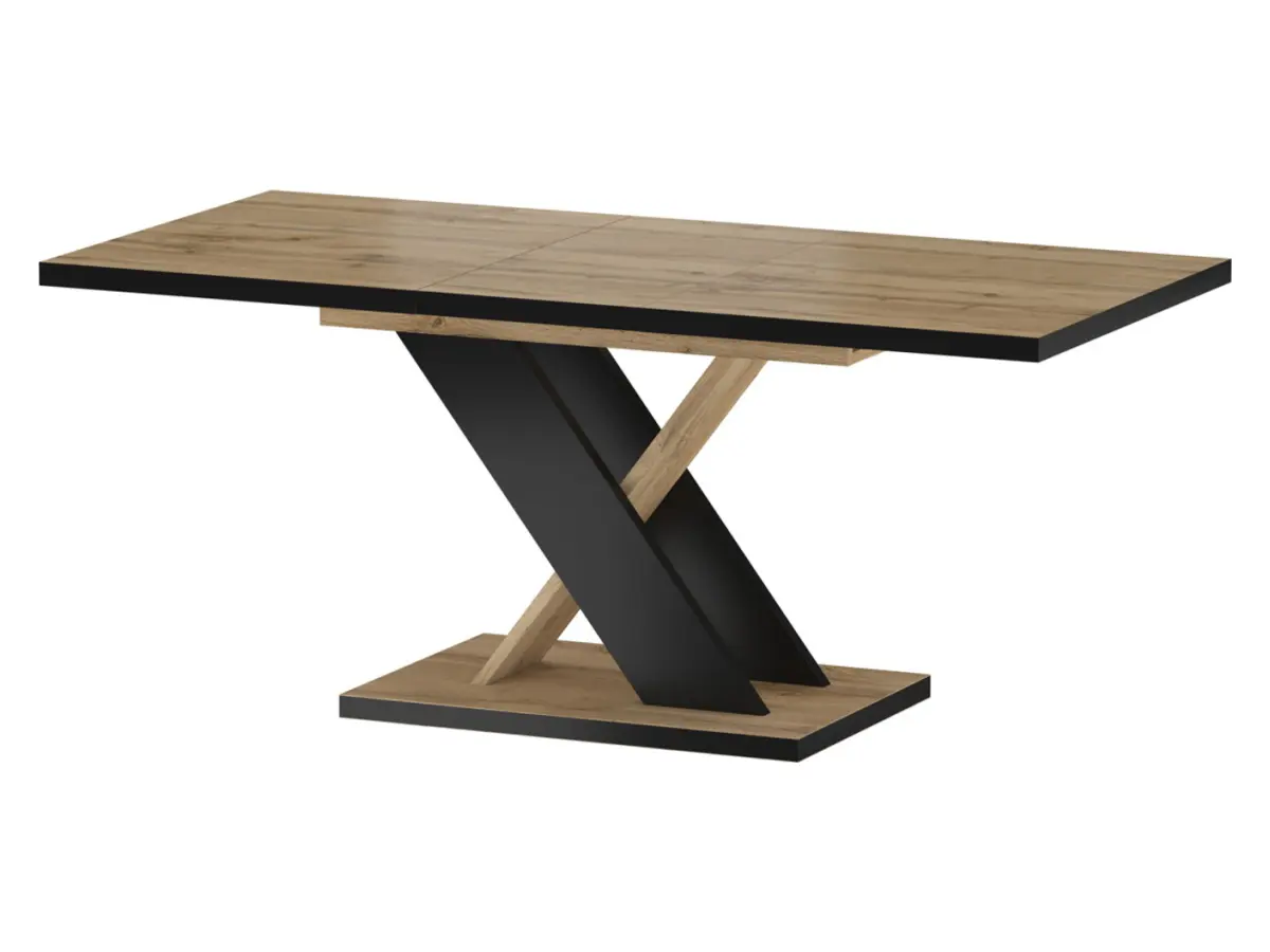 Mesa extensible Eryk 138/178x85 roble artisan/negro