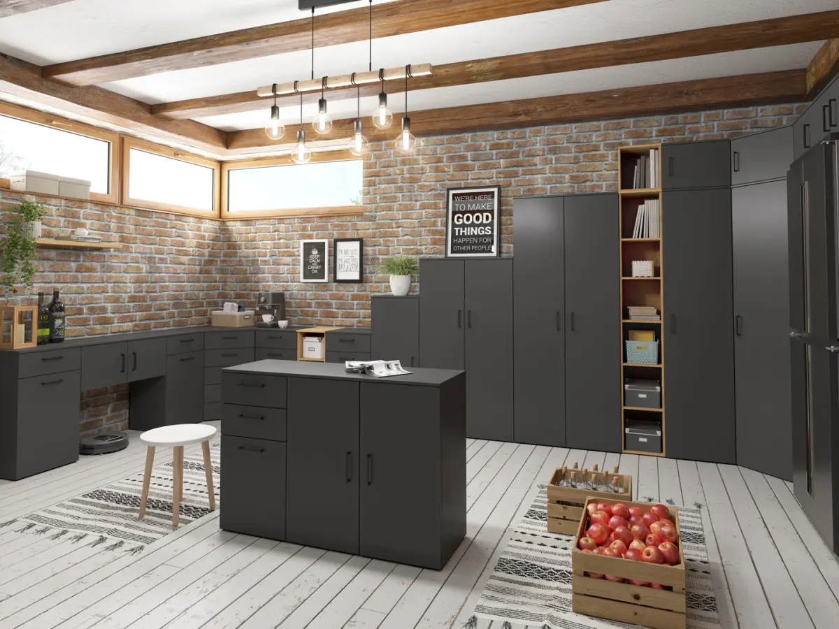 Komoda MultiDo 120 cm z 3 drzwiami i 2 szufladami atelier jasny