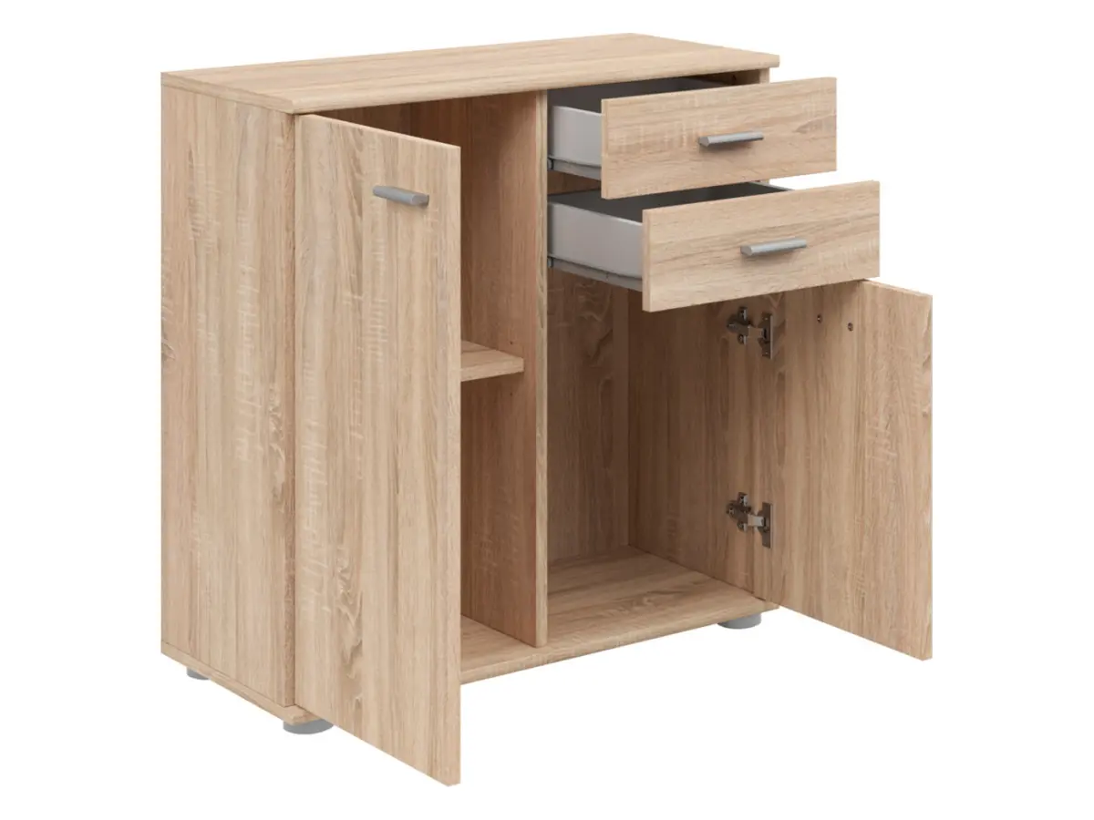Cómoda Noeda 71 cm con 2 puertas y 2 cajones roble sonoma