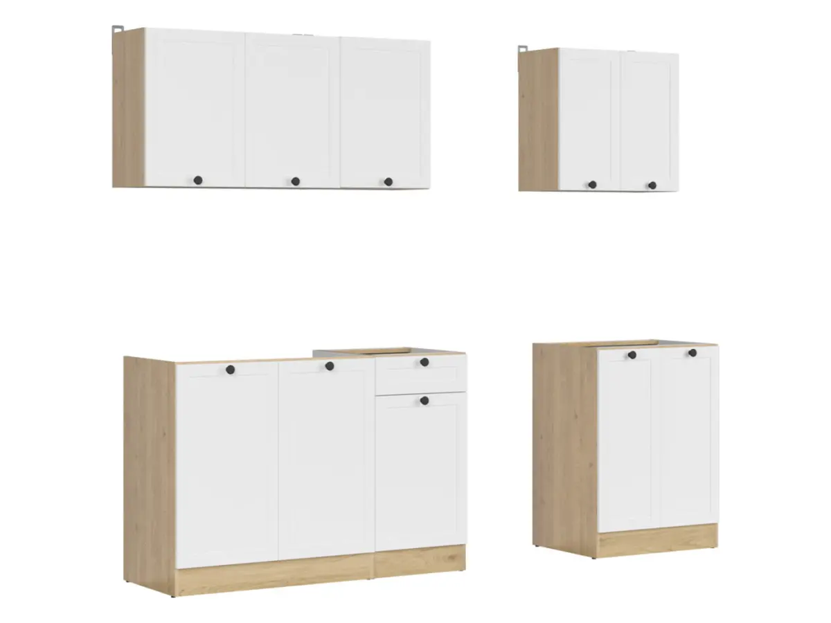 Conjunto de cocina Junona Line A 180 cm blanco sin encimera