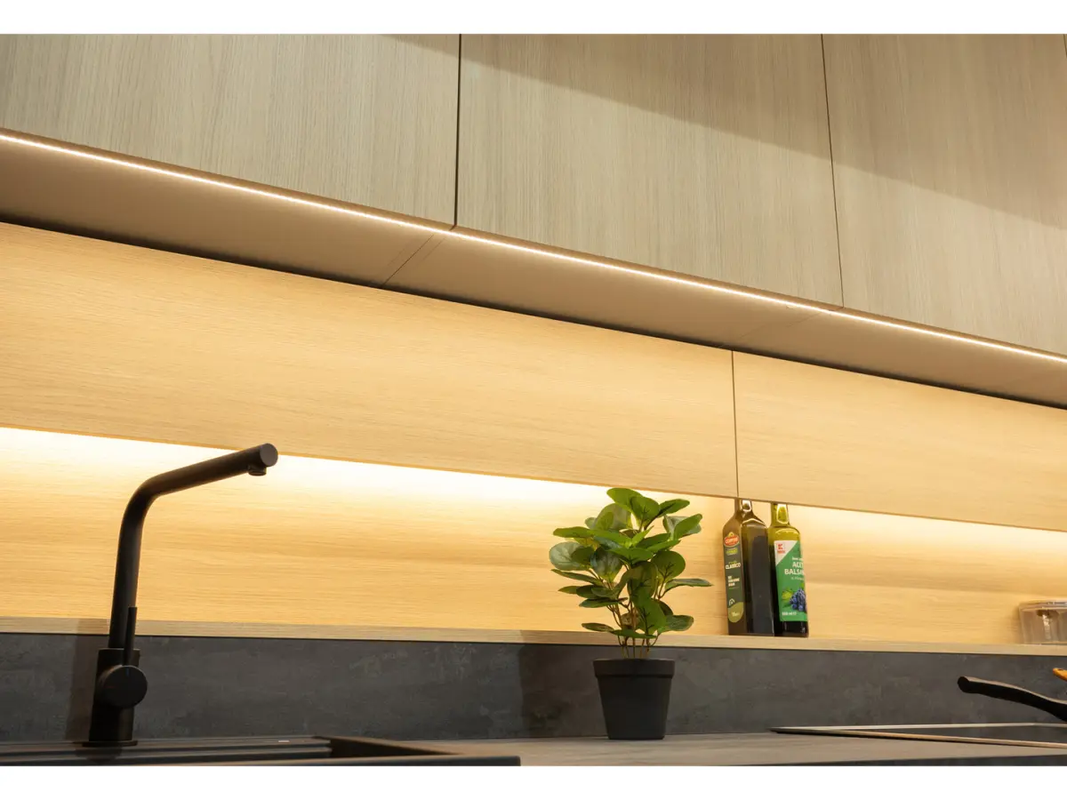 Kitchen set Milino Small 210 cm white/oak with worktop