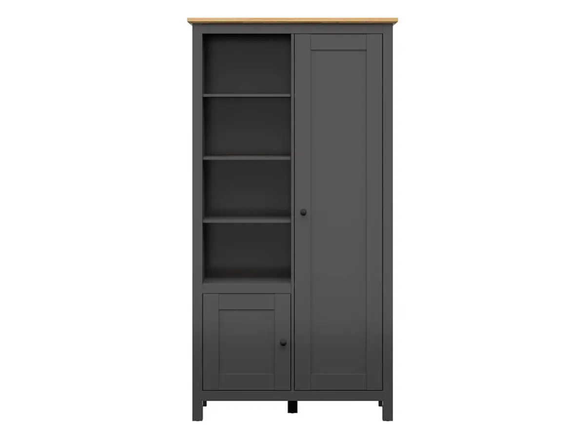 Estantería Hesen 106 cm con 2 puertas y 4 estantes grafito