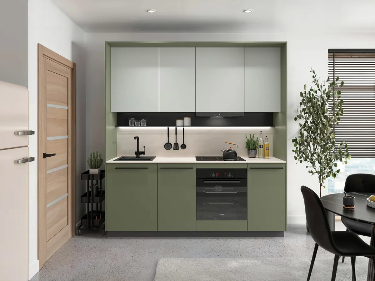 Paneles perimetrales para cocina Milino 210 cm verdes