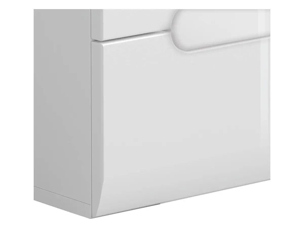 Mesita de noche Azteca Trio 50 cm con 2 cajones blanco brillo